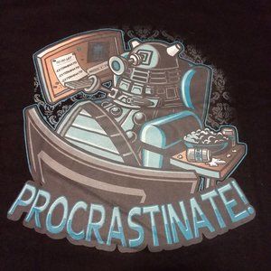 DR. Who Procrastinate! Dalek Mens Xl Graphic Tee